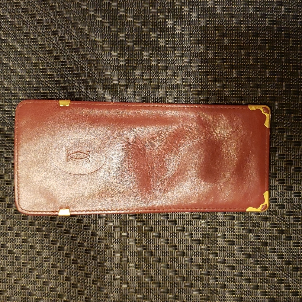 Cartier vintage eyeglasses case leather